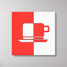 Ashton Red and White Cup Canvas Print Leinwanddruck