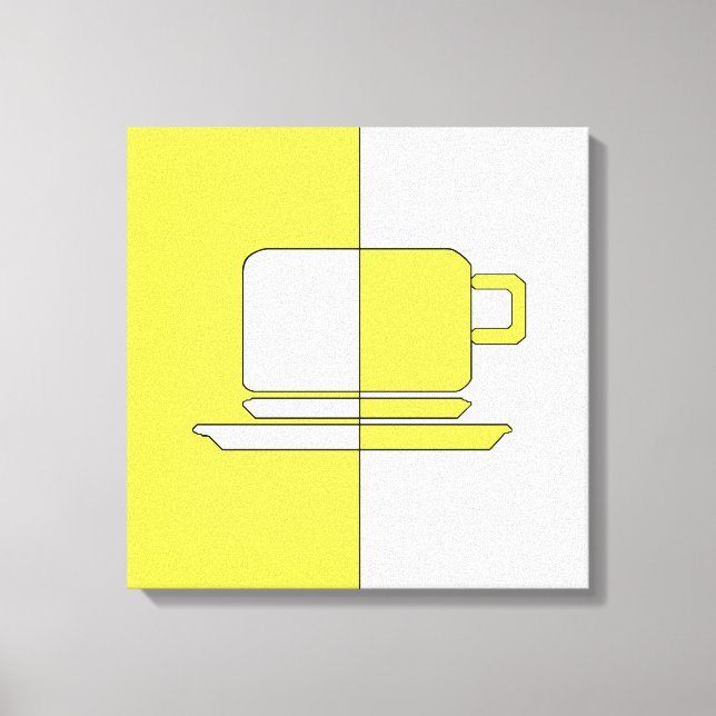 Ashton Yellow and White Cup Canvas Print Leinwanddruck (Vorderseite)