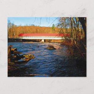 Ashuelot Covered Bridge - Vom Rand des Flusses Postkarte