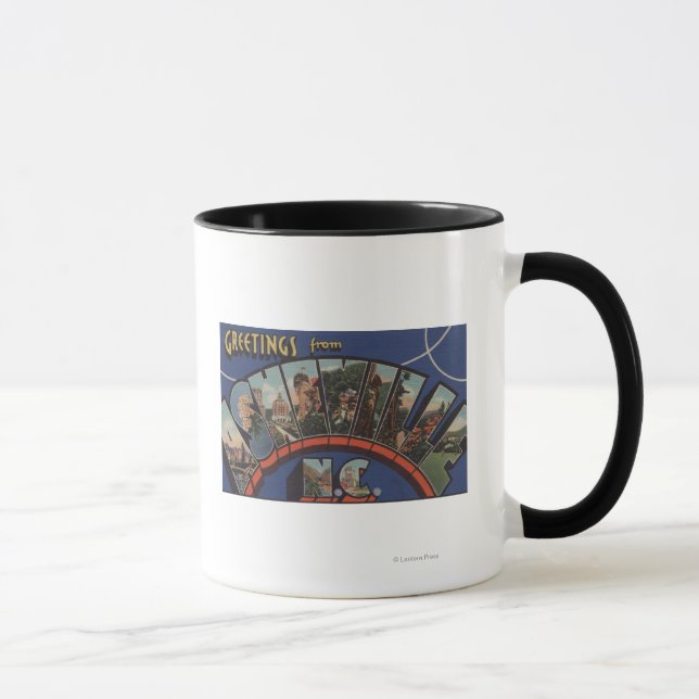 Ashville, North Carolina - Große Briefszenen Tasse (Rechts)