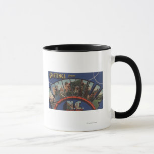 Ashville, North Carolina - große Buchstabe-Szenen Tasse