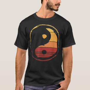 Asia Kawaii Asiatische Yin und Yang Retro T-Shirt