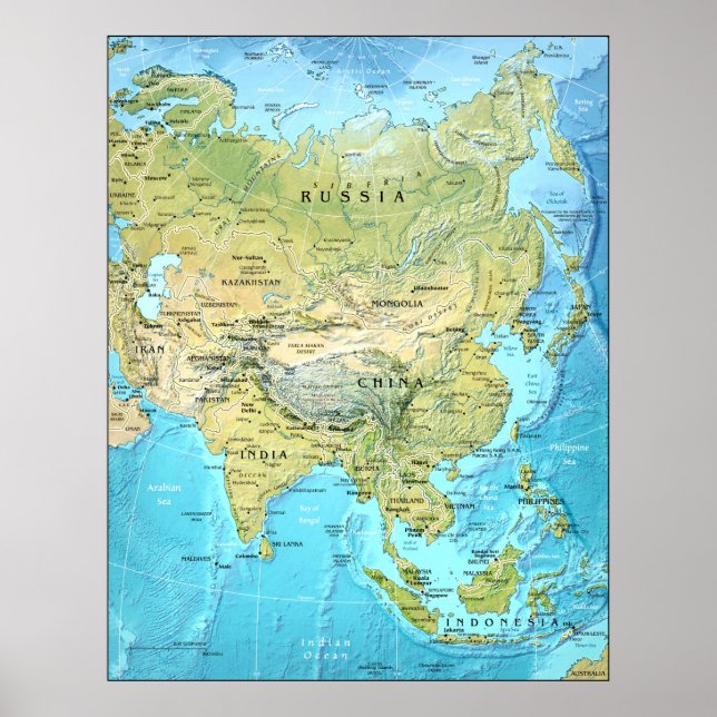 Asia Map Poster (Vorne)