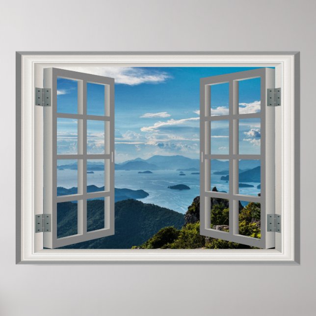 Asia Mountains Phantastisch View Fab Ocean Poster (Vorne)