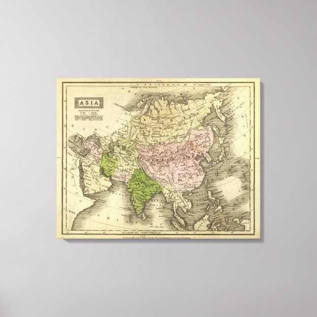 Asia Olney Map Leinwanddruck (Vorderseite)