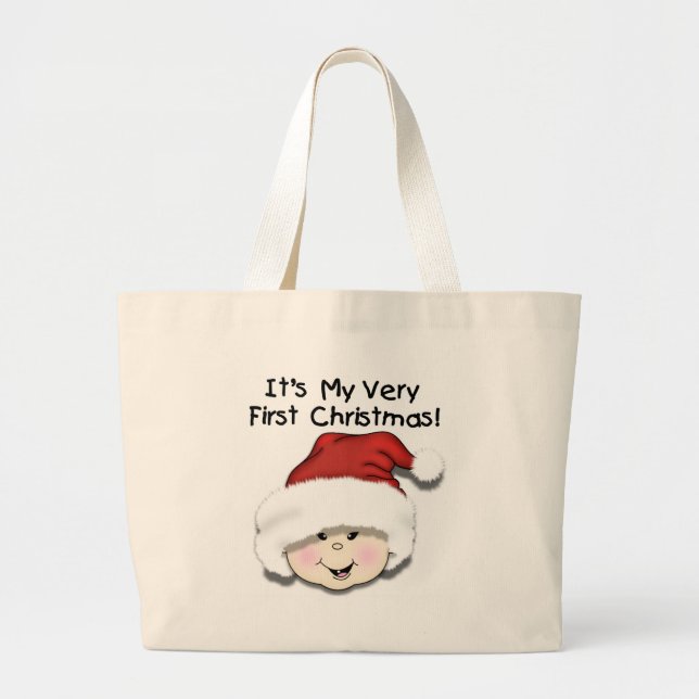 Asian Baby First Christmas Toag Jumbo Stoffbeutel (Vorne)
