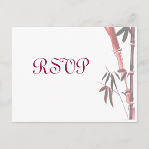 Asian Bamboo Wedding RSVP Postcard Einladungspostkarte