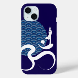 Asian Blue Sun Yoga Modern Zen Calligraphy Om Om Case-Mate iPhone Hülle