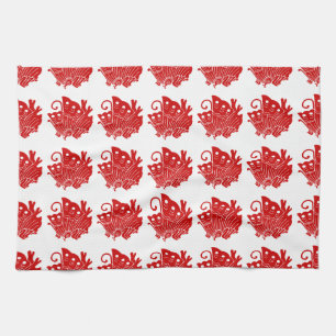 Asian Butterfly Japanese Kamon Design Geschirrtuch
