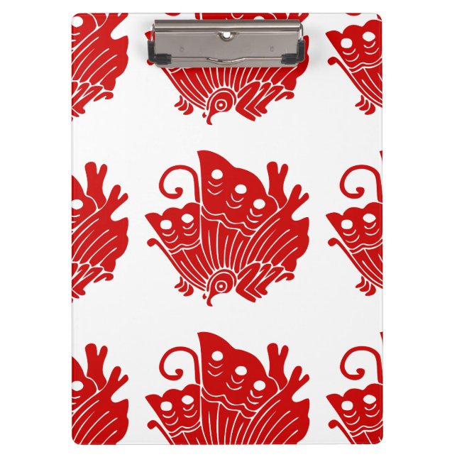 Asian Butterfly Japanese Kamon Design Klemmbrett (Vorderseite)