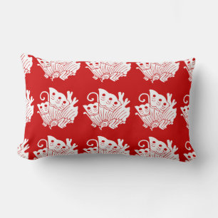 Asian Butterfly Japanese Kamon Design Lendenkissen
