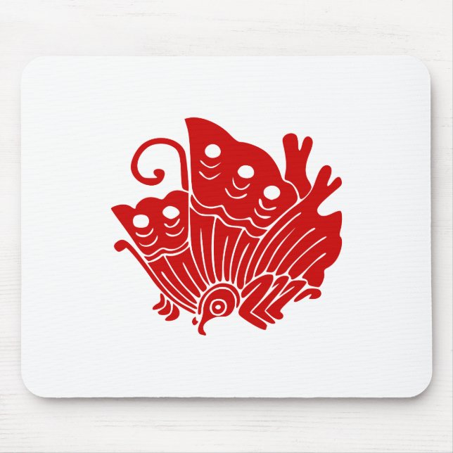 Asian Butterfly Japanese Kamon Design Mousepad (Vorne)