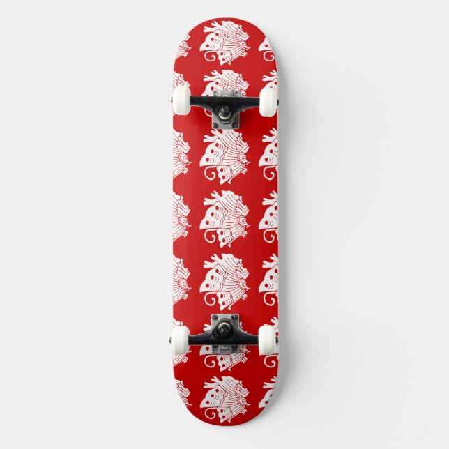 Asian Butterfly Japanese Kamon Design Skateboard (Vorderseite)
