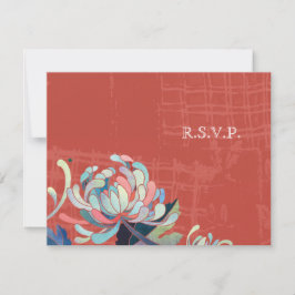 Asian Chrysanthemum Red Wedding RSVP
