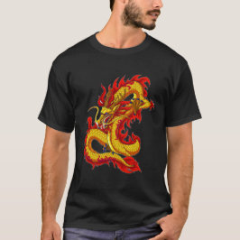 Asian Dragon Tattoo Shirt, Red China Dragon, T-Shirt