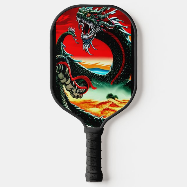 ASIAN DRAGON THROW PILLOW PICKLEBALL SCHLÄGER (Vorderseite)