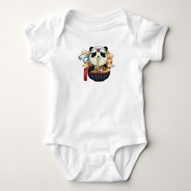 Asian Food Panda Baby Strampler (Vorderseite)