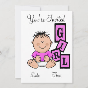 Asian Girl Baby Shower Einladung Anpassen!