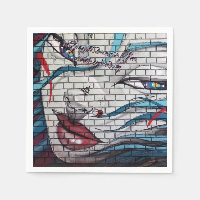 Asian Girl Graffiti Serviette (Vorderseite)