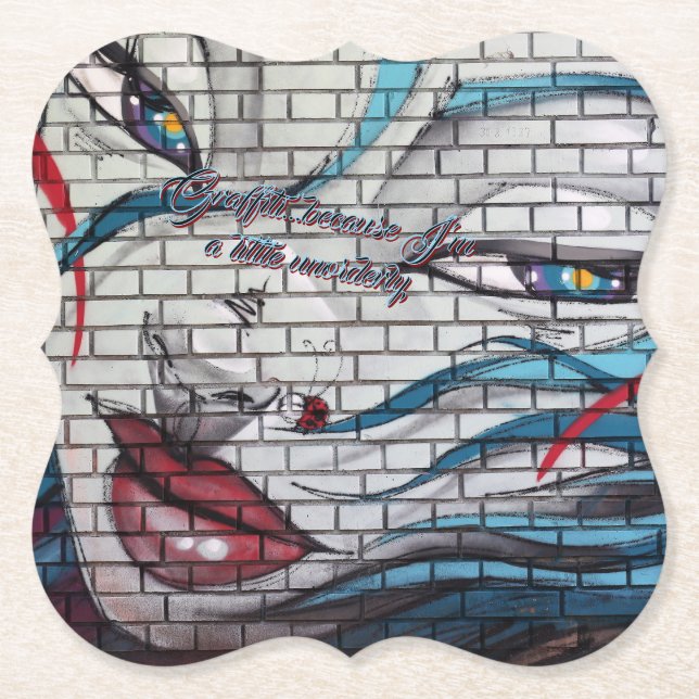 Asian Girl Graffiti Untersetzer (Vorderseite)