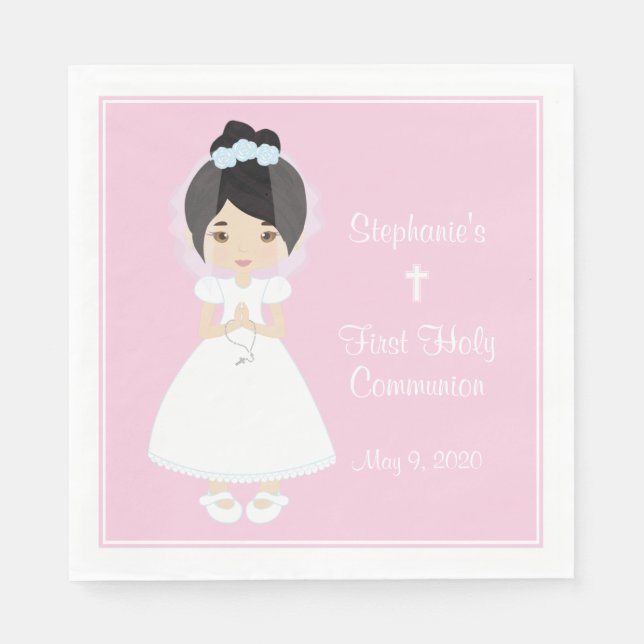 Asian Girl Personalisiert Heilige Kommune Serviette (Vorderseite)