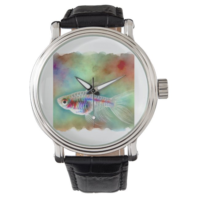 Asian Glassfish 230824AREF111 - Watercolor Armbanduhr (Vorderseite)