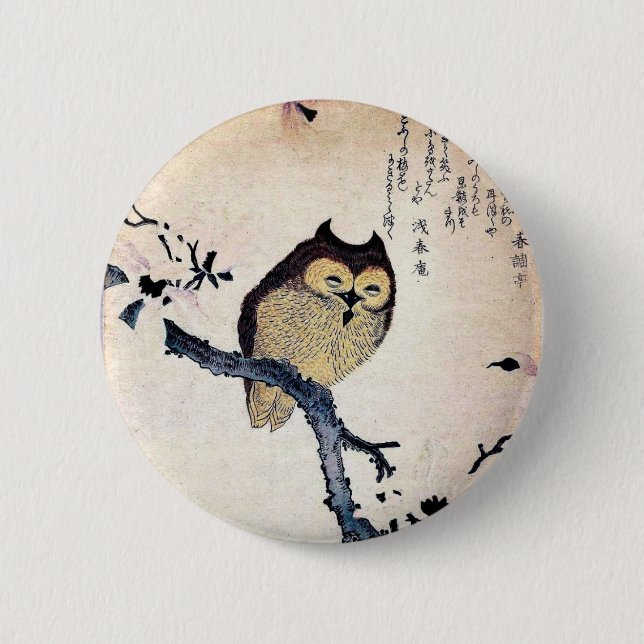 Asian Owl Button (Vorderseite)