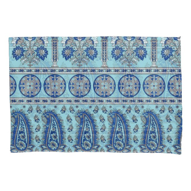 Asian Paisley Border: Traditionelles Design. Kissenbezug (Vorderseite)