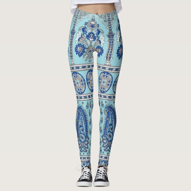 Asian Paisley Border: Traditionelles Design. Leggings (Vorderseite)