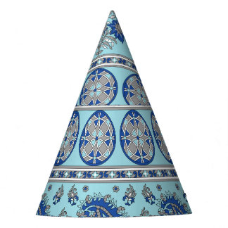 Asian Paisley Border: Traditionelles Design. Partyhütchen