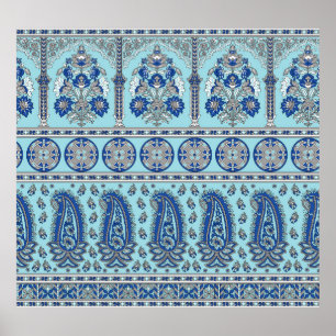 Asian Paisley Border: Traditionelles Design. Poster