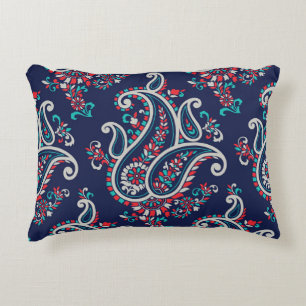 Asian Paisley: Traditionelles Nahtloses Design. Dekokissen