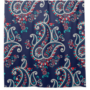 Asian Paisley: Traditionelles Nahtloses Design. Duschvorhang