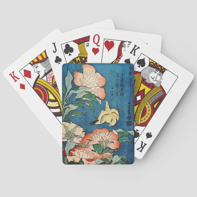 ASIAN PEONIES spielen Karten Spielkarten (Rückseite)