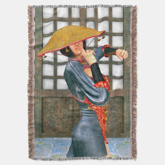 Asian Warrior Maiden Decke (Vorderseite Vertikal)
