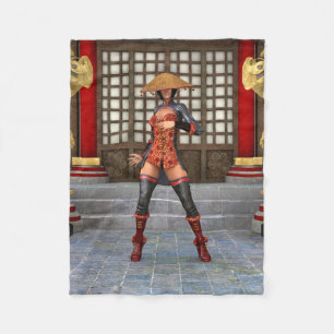 Asian Warrior Maiden Fleecedecke