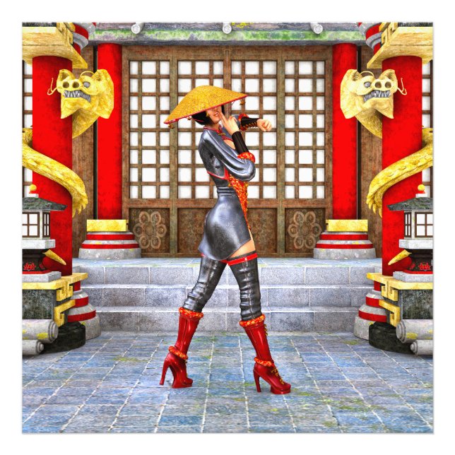 Asian Warrior Maiden Fotodruck (Vorne)