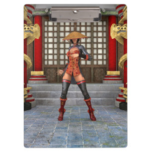Asian Warrior Maiden Klemmbrett