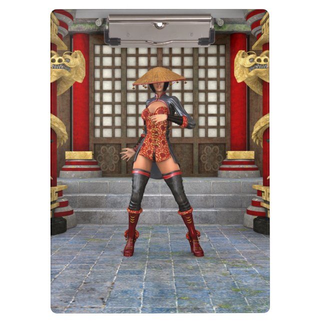 Asian Warrior Maiden Klemmbrett (Vorderseite)