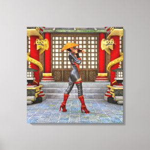 Asian Warrior Maiden Leinwanddruck