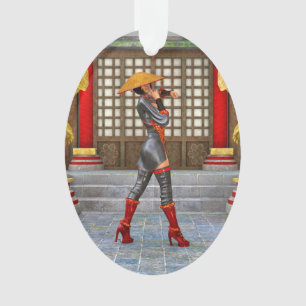 Asian Warrior Maiden Ornament