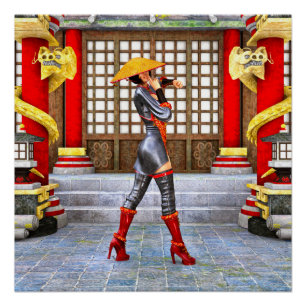 Asian Warrior Maiden Poster