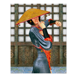 Asian Warrior Maiden Poster