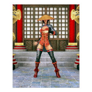 Asian Warrior Maiden Poster