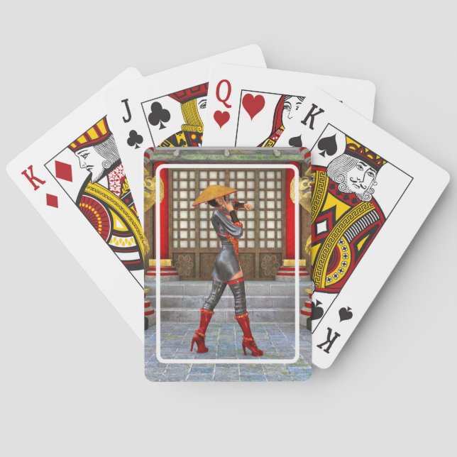 Asian Warrior Maiden Spielkarten (Rückseite)