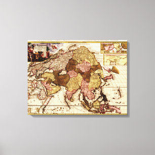 AsiaPanoramic MapAsia 4 Leinwanddruck