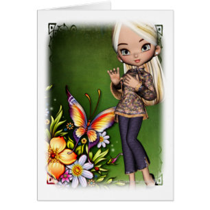 Asiatique Fleurs magnifiques Design 6 carte