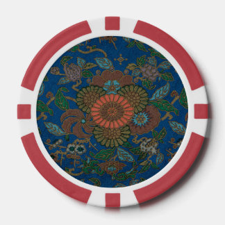 Asiatisch-blaues Lüftermuster Pokerchips
