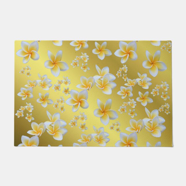 asiatisch, gelb, weiß, blühend, hell, gold, blumen fußmatte (Vorderseite)