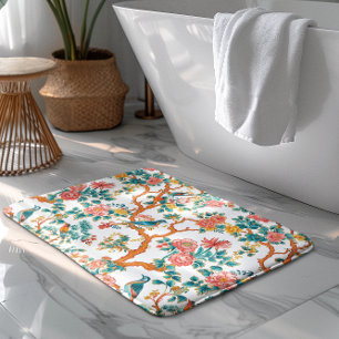 Asiatisch Inspirierte Muster, farbenfrohe Blume Vö Badematte